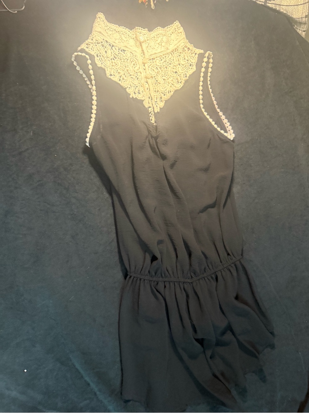 Wildfox Black and Cream Crochet Lace Top - Picture 5 of 10